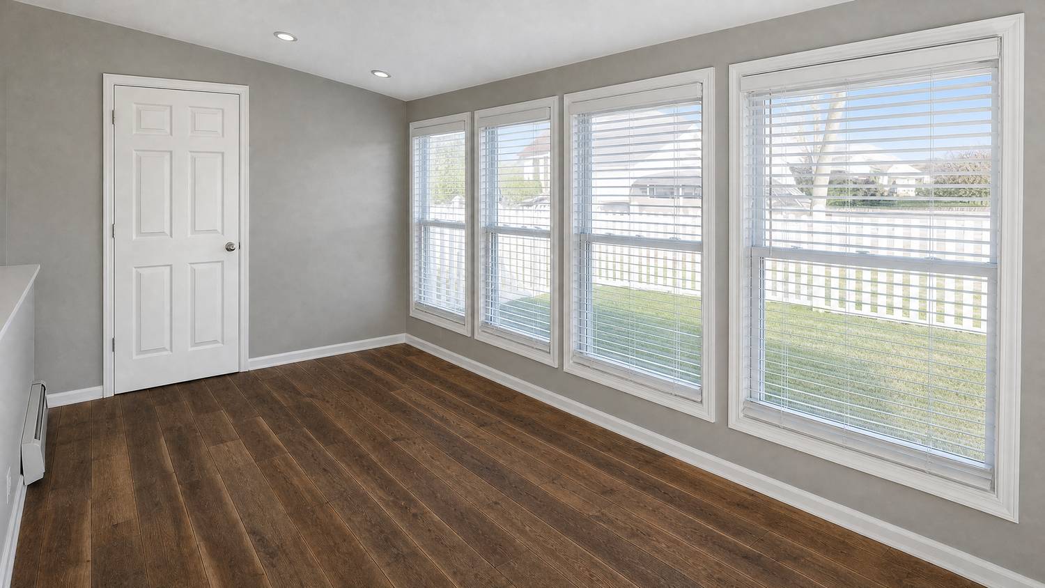 Sunroom lined with windows